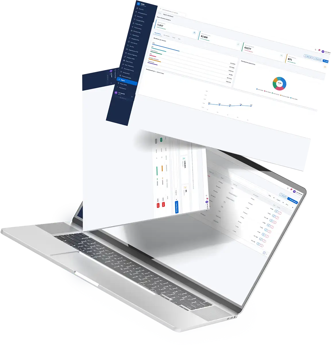 Schermate del sistema SIUSS per la gestione del percorso del cittadino