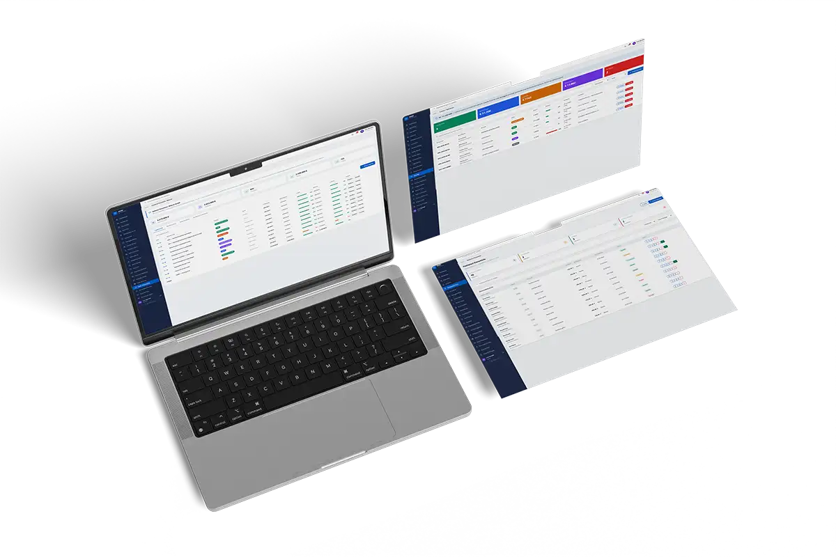 Mockup multi-schermata del sistema SIUSS per i servizi e le prestazioni